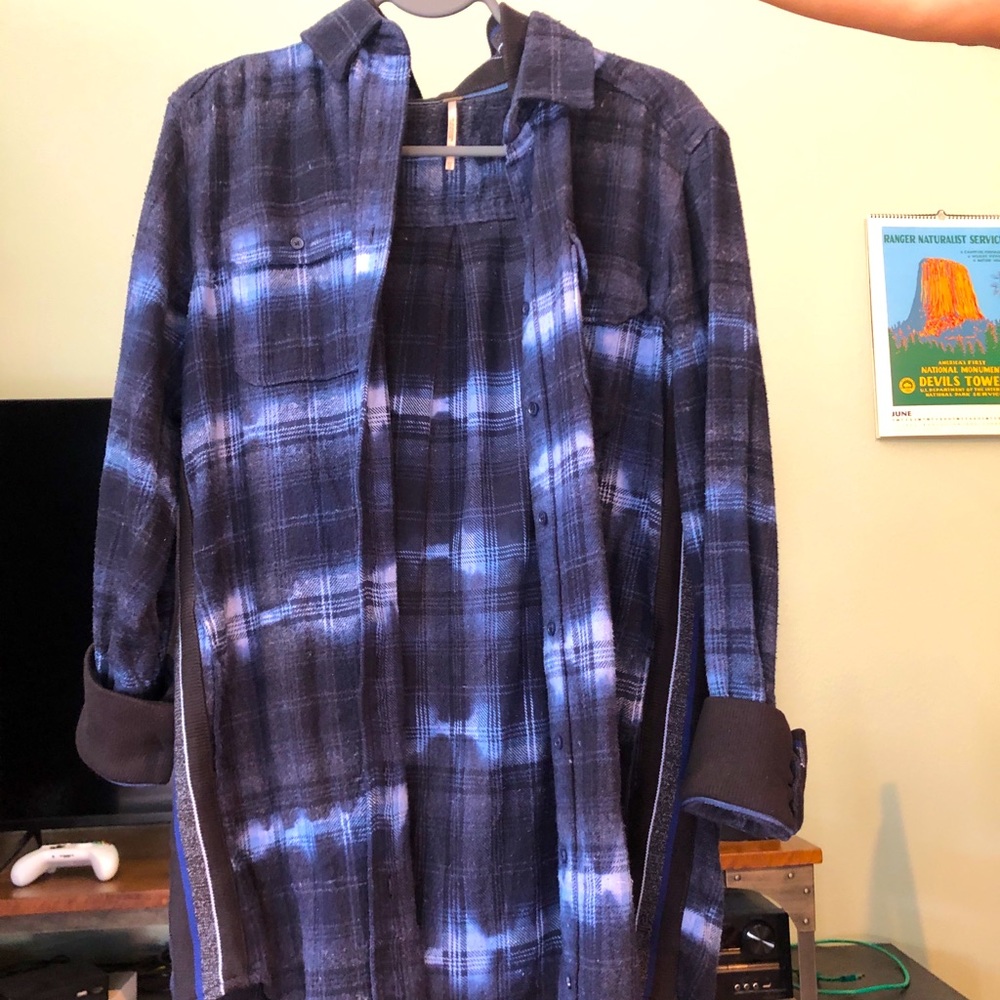 Free People plaid shirt dress